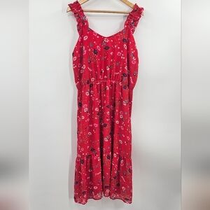 Red Floral Dress Size 2X